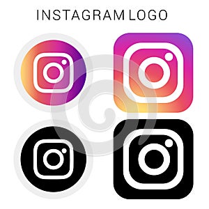Instagram icon logo with black & white and vector file