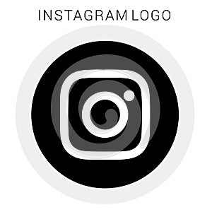 Instagram logo with vector Ai file rounded Black & White