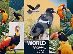 Instagram post design template for birds hornbills