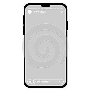 Instagram stories mock up with empty background