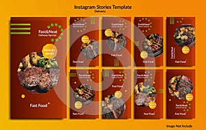Instagram stories template delivery food photo