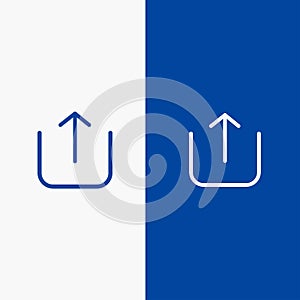 Instagram, Up, Upload Line and Glyph Solid icon Blue banner Line and Glyph Solid icon Blue banner photo