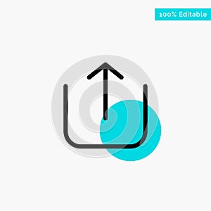 Instagram, Up, Upload turquoise highlight circle point Vector icon photo