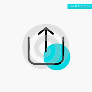 Instagram, Up, Upload turquoise highlight circle point Vector icon