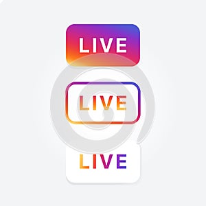 Instagram Video Stream Live Icon Vector Illustration