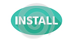 Install Button Software App Action Flat Design, vector design Generative AI