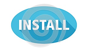 Install Button Software App Flat Design UI UX, vector design Generative AI