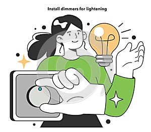 Install dimmers for lightening for energy efficiency at home. Electricity