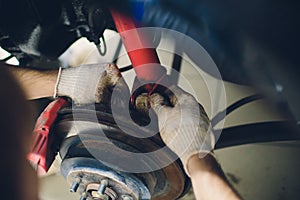 Install new cv boot power steering rack.