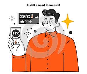 Install a smart thermostat for energy efficiency at home. How to save