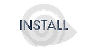 INSTALL text button icon for software setup, vector design Generative AI