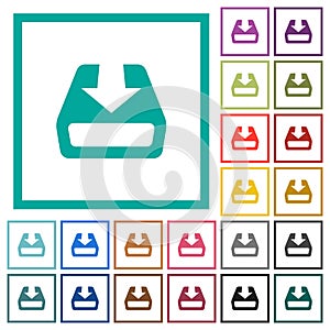 Install to hard drive flat color icons with quadrant frames photo