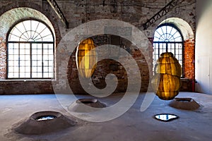 Installation by Anicka Yi, titled Biologizing the Machine tentacular trouble exposed at the Arsenale during the 58th