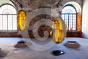 Installation by Anicka Yi, titled Biologizing the Machine tentacular trouble exposed at the Arsenale during the 58th