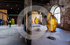 Installation by Anicka Yi, titled Biologizing the Machine tentacular trouble exposed at the Arsenale during the 58th