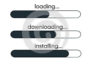 Installation of application or software. Concept of upgrade application progress icon for graphic design