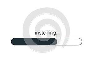 Installation of application or software. Concept of upgrade application progress icon for graphic and web design