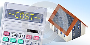 The installation costs of a residential photovoltaic system - concept with home model and calulator