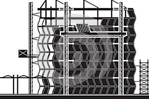 Installation of curtain wall of building