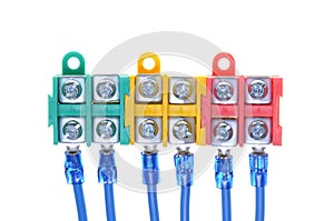 Installation electrical cables with terminal block