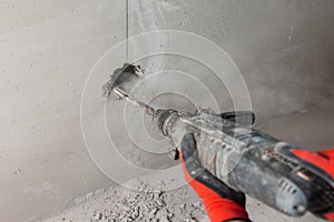 Installation of electrical outlets in a concrete wall
