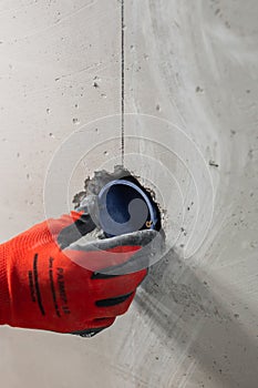 Installation of electrical outlets in a concrete wall