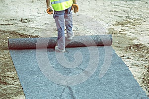 Installation of geotextile 4