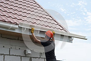 Installation of gutter system photo