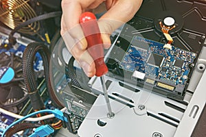Installation of hard disk drive of personal computer
