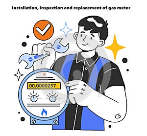 Installation, inspection and replacement of gas meter. Household