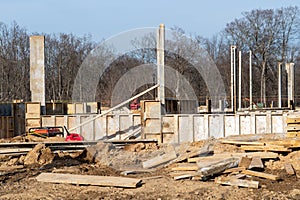 installation of iron formwork for the foundation