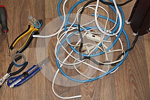 Installation of a junction box and an electrical outlet