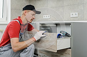 Installation of kitchen.