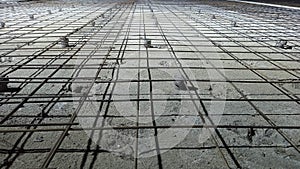 Installation of M6 single layer wiremesh on slab work