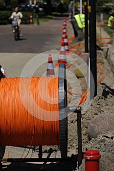 Installation of optic cables to houses