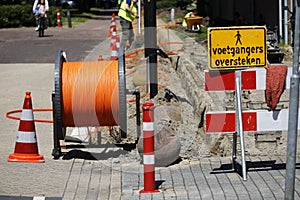 Installation of optic cables to houses