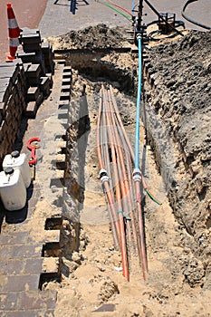 Installation of optic cables to houses