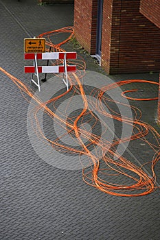 Installation of optic cables to houses