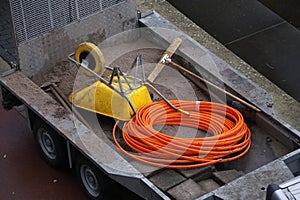 Installation of optic cables to houses