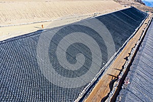 Installation process of geosynthetics in industry and mining