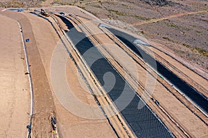 Installation process of geosynthetics in industry and mining