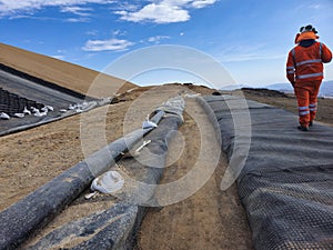 Installation and quality control process of geosynthetics in mines