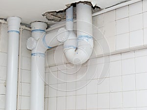 Installation of sanitary pipes photo