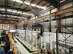 The installation scaffolding in building