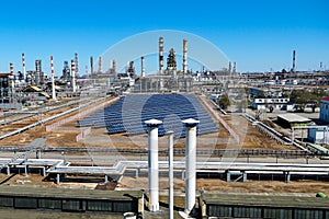 Installation of solar panels at and Oil refinery in Russia. equipment and complexes for hydrocarbon processing