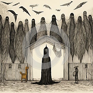 Installation: A Suburban Gothic Drawing Inspired By Anton Semenov