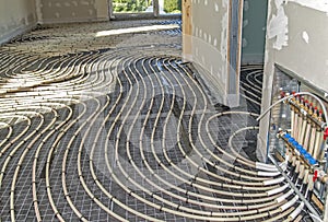 Installation of an underfloor heating