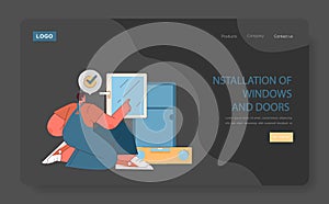 Installation of Windows and Doors concept.