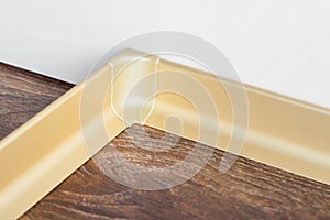 Installed skirting on the wall