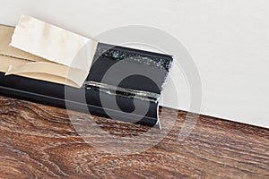 Installed skirting on the wall